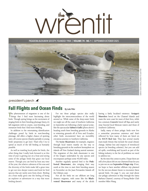 September 2025 Wrentit newsletter cover