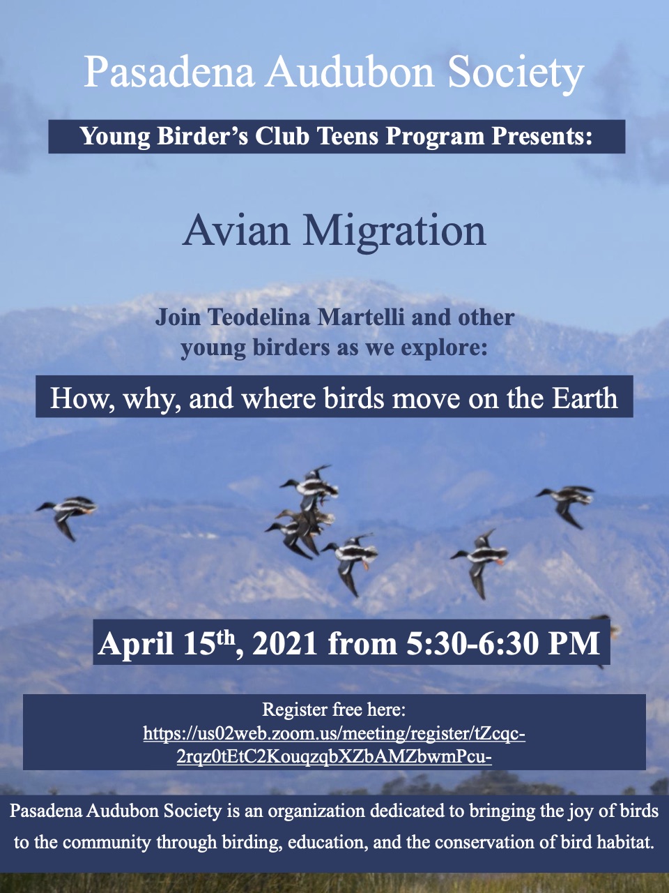 Young Birders Club TEENS April 2021 meeting